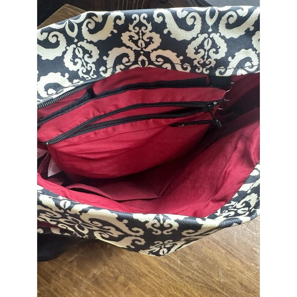PETUNIA Pickle BOTTOM Diaper Bag Boxy Backpack LUXURY Frolicking in Fez Black